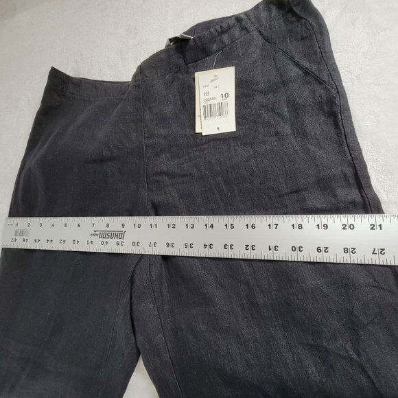 CAbi Womens Vintage Washed Linen Wide-Leg Pants Size 10 Charcoal Gray 335 New - Picture 7 of 10